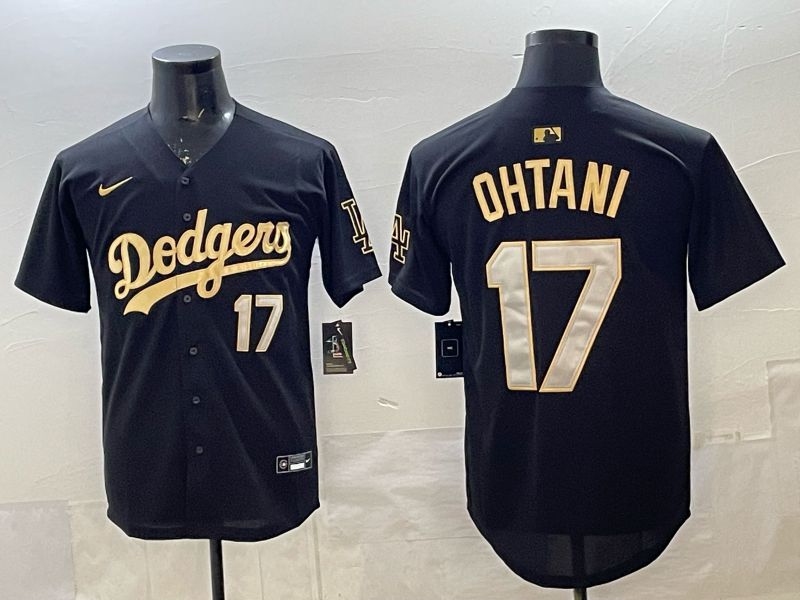 Men 2026 Nike Los Angeles Dodgers #17 Ohtani black Game MLB Jersey 013